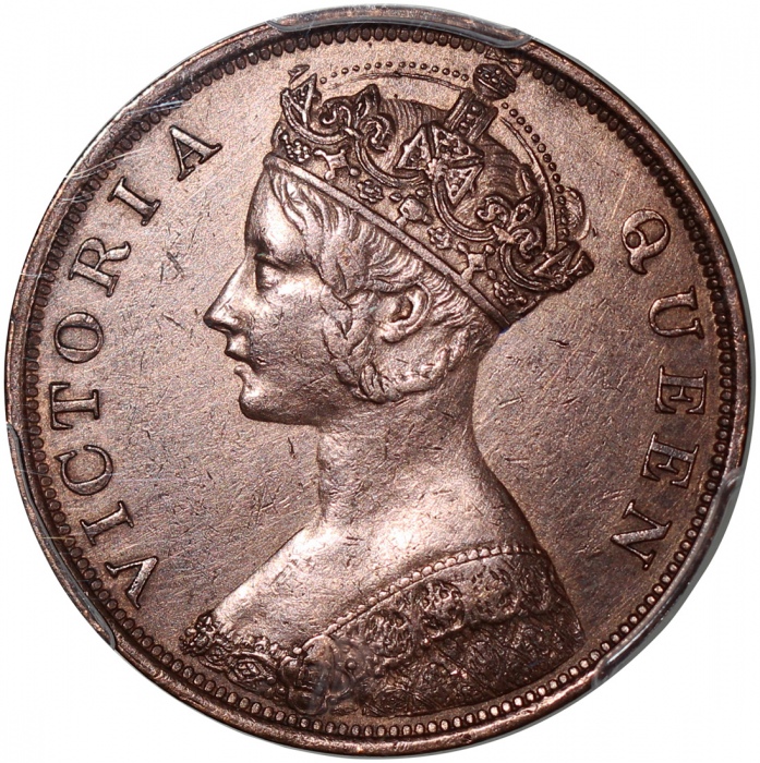  香港1仙3枚一组，包括1863，1877及1880，均PCGS XF Detail，分别為有损，有严重清洗及有清洗 Hong Kong, a trio of copper 1 cents, 1863,