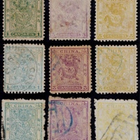  1885-88年小龙新旧票一组3套，含光齿2套及毛齿一套