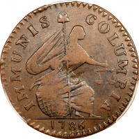  1786年哥伦比亚铜币 PCGS XF 45 1786 Immunis Columbia Copper