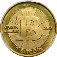  2012年1BT币 PCGS MS 66 2012 Casascius 1 Bitcoin
