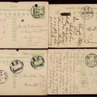  1910-12年清四次邮资片成都寄重庆一组4件