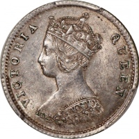  1863/33香港维多利亚一毫，PCGS AU Detail (有清洗)，#46484241，罕见骑字版