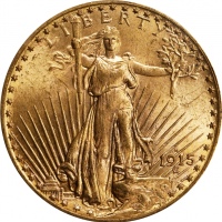  1915-S圣高登双鹰金币 PCGS MS 64 1915-S Saint-Gaudens Double Eagle
