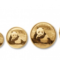  2015年熊猫纪念金币一组5枚 完未流通