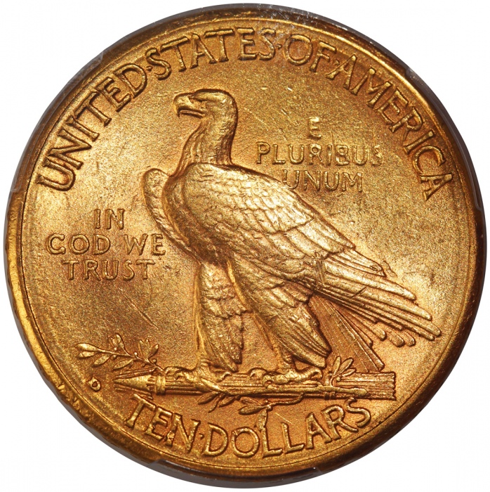  1910-D美国10元金币，PCGS AU58，#43868184 United States, $10, gold, 1910-D, Indian bust on obverse, eagle on