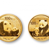  2012年熊猫纪念金币1/4盎司一组2枚 完未流通
