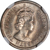  1957-KN马来亚及英属婆罗洲钱币3枚一组，包括5仙，1毫及2毫，均NGC MS64，#3359155-001, 3359130-013, 3359128-001 Malaya & British 