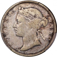  1881香港维多利亚二毫，PCGS VG Detail (清洗)，#46484204，发行30000枚，罕版