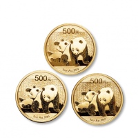  2010年熊猫纪念金币1盎司一组3枚 完未流通