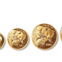  2004年熊猫纪念金币1盎司等一组5枚 完未流通