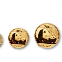  2011年熊猫纪念金币一组5枚 完未流通
