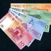  2005年澳门中国银行补版10、20、100、500及1000元一组5枚，UNC品相 Banco da China, Macau, a partial set of 2008 replacement,