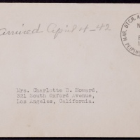  1941年北平寄美国大使馆封，贴美国3美分普票一枚