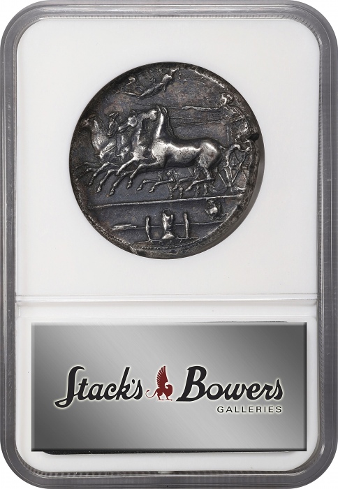  公元前406-367年西西里岛狄奥尼修斯一世银币 NGC Ancients XF SICILY. Syracuse. Dionysios I