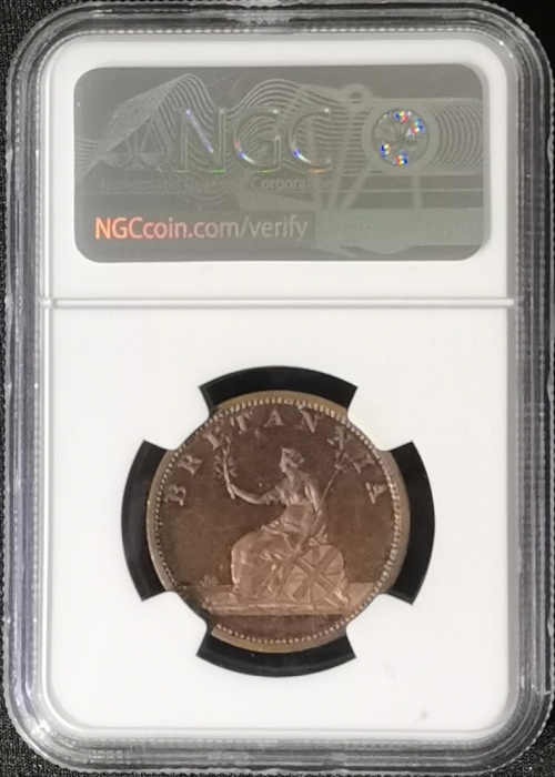  1806年英国1/2便士，带「SOHO」版，NGC PF 63RB，#6028801-001 Great Britain, 1/2 penny, 1806, SOHO, (P-1364), NGC P