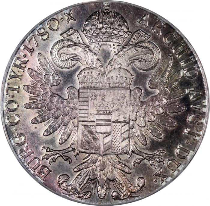  世界钱币4枚， World Coins, a group of 4 coins, consists of: Austria, silver thaler, 1780-SF, restrike, Lat