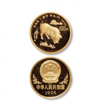  1995年乙亥(猪)年生肖纪念金币1盎司圆形 完未流通