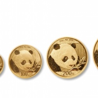  2018年熊猫纪念金币一组5枚 完未流通