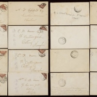  1904年四川重庆寄上海或汉口对剖邮票封一组8件