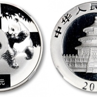  2008年熊猫纪念银币1盎司 NGC MS 69