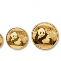  2015年熊猫纪念金币一组5枚 完未流通
