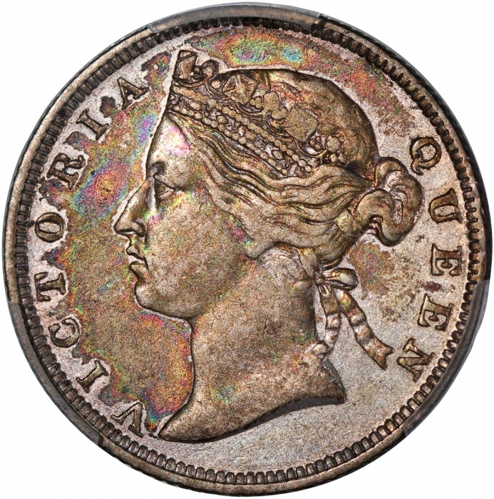  1880-H及1881年香港维多利亚二毫一对，分别评PCGS VF35及XF Detail (有清洗)， #46484212，#46484274