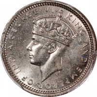  1939-H，1939-KN及1935年香港乔治六世五仙及一毫一组3枚，分别评PCGS MS65，MS64及MS64，#46484380，#46484347，#46484324