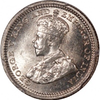  1932，1933及1935年香港乔治五世五仙一组3枚，均评PCGS MS65，#46484341，#46484336，#46484335