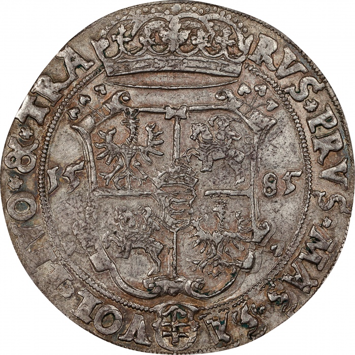 1585年波兰立陶宛巴托里银币 PCGS AU 53 POLAND. Lithuania. Taler 1585年波兰立陶宛巴托里银币 PCGS AU 53 POLAND. Lithuania. Taler