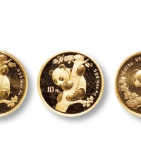  1996-97年熊猫纪念金币1/10盎司一组 完未流通