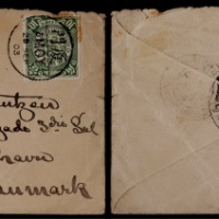  1903年厦门寄丹麦西式封，正贴蟠龙10分一枚