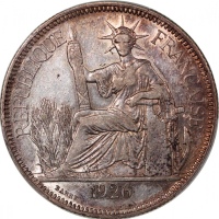  1926A法属安南贸易银元，PCGS AU53，#45579797 French-Indo China, silver piastre, 1926-A, (Lec-302), PCGS AU53, #