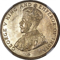  1920年海峡殖民地5毫4枚一组，分别评NGC MS 63，2x 64及64+ Straits Settlements, a lot of 4x silver 50 cents, 1920, cros