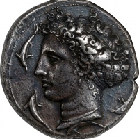  公元前406-367年西西里岛狄奥尼修斯一世银币 NGC Ancients XF SICILY. Syracuse. Dionysios I