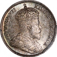  1904年香港1毫，PCGS MS65+，#37910871 Hong Kong, silver 10 cents, 1904, PCGS MS65+, cert. #37910871