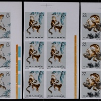  1963年特60金丝猴无齿新票全套六方连