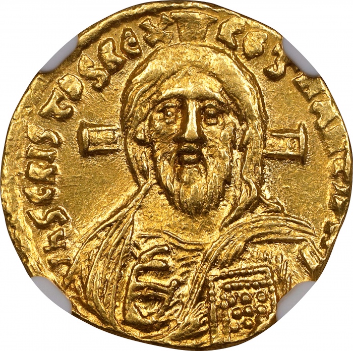  685-695年贾斯汀二世金币 NGC Ancients Ch AU JUSTINIAN II, FIRST REIGN