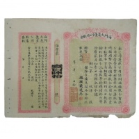  民国时期•海门大达躉步公司股票，未填用附存根 