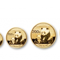  2012年熊猫纪念金币一组5枚 完未流通