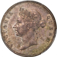  1890年香港维多利亚半圆，PCGS AU Detail (清洗) ，#46484202，发行50000枚