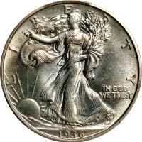  1936年行走女神半美元 PCGS Proof 67 1936 Walking Liberty Half Dollar