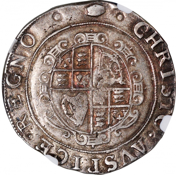  英格兰1636-38年1/2克朗及1603-25年苏格兰30先令，分别评NGC XF40及F15，#6471019-002及001 England, silver 1/2 crown, 1636-38