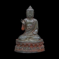  明铜制鎏金释迦牟尼佛像 