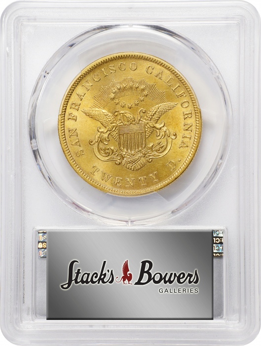  1854凯洛格公司20美金 PCGS MS 65 1854 Kellogg & Co. $20