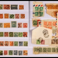  民国各类地名戳剪片及旧票一组，含全戳旧票约115枚