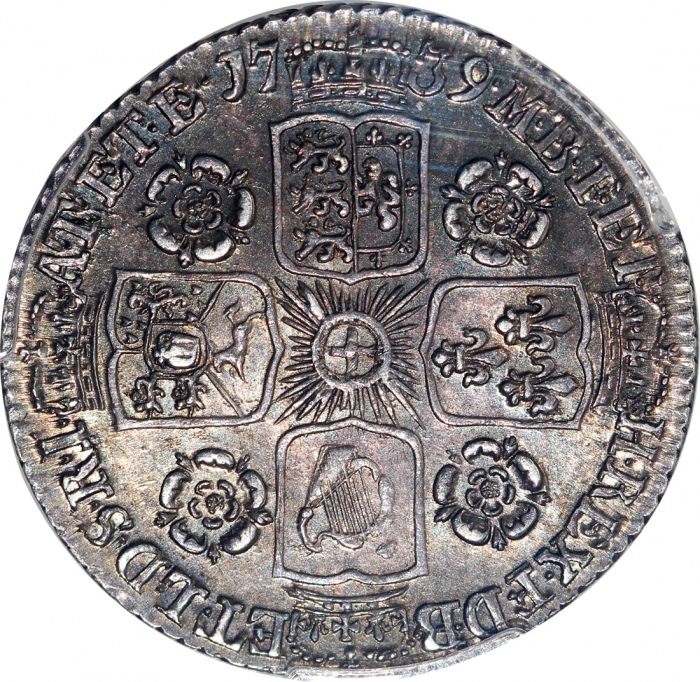  1739年英国6便士银币，O/R版别，PCGS MS62，#42957242 Great Britain, silver 6 pences, 1739, O/R variety, (S-3708), 