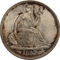  1837年坐像女神10美分 PCGS MS 65 1837 Liberty Seated Dime