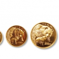  2004年熊猫纪念金币1盎司等一组5枚 完未流通