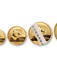  2014年熊猫纪念金币一组5枚 完未流通
