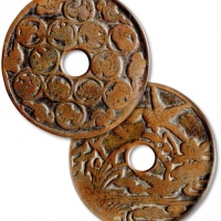  早期“十二生肖”背“平洲落雁”花钱 GBCA 古-美品 80